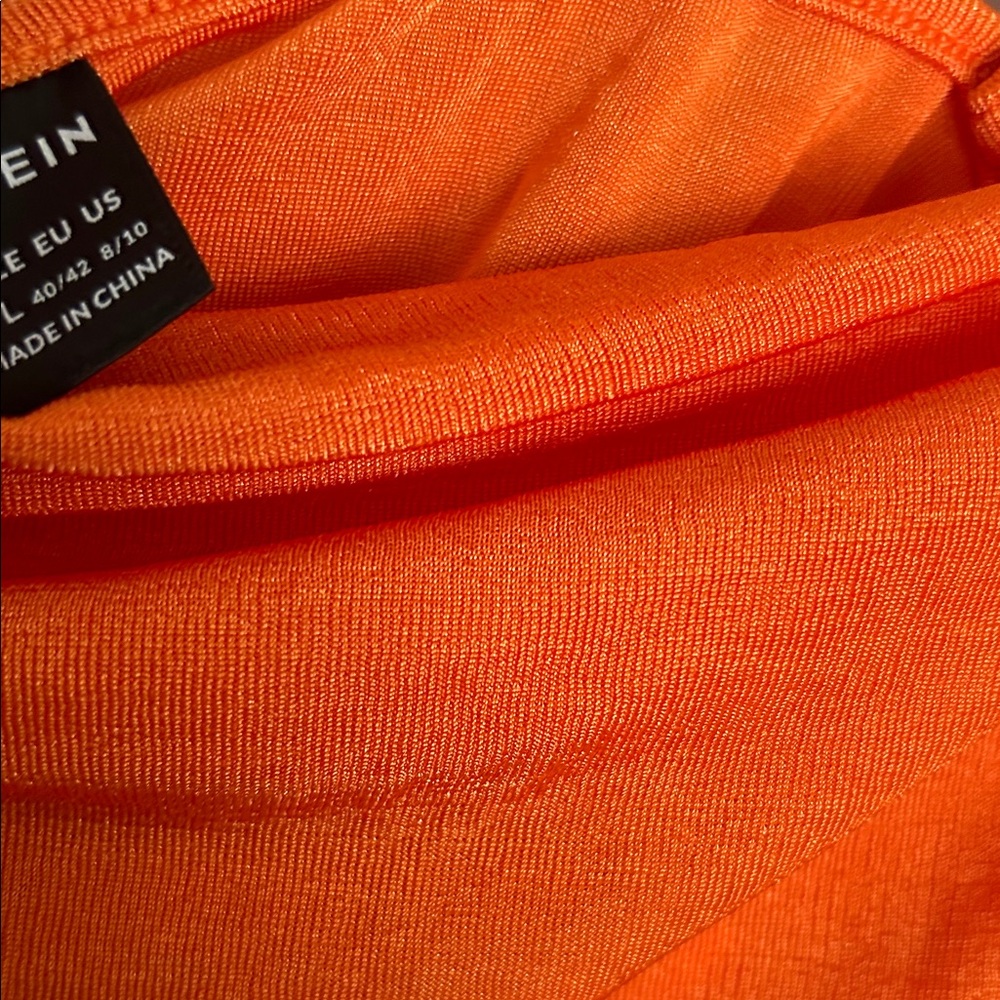 Shein Vibrant Orange Ruched Crop Top & Skirt 2 Piece Set - Picture 8 of 8